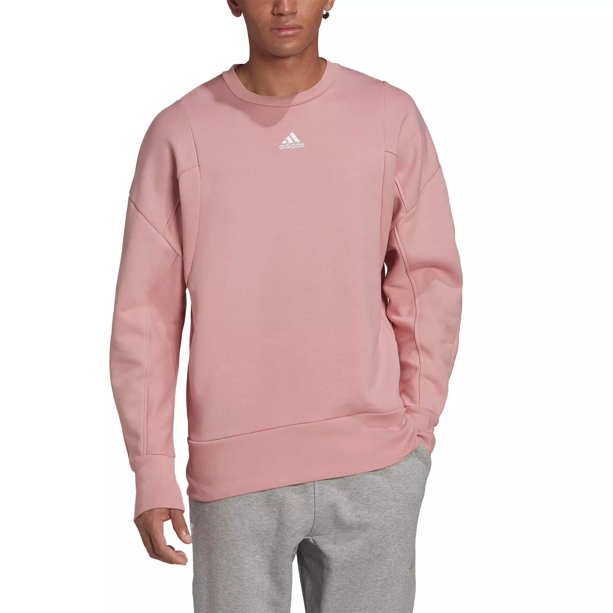 Adidas pink deals sweater mens
